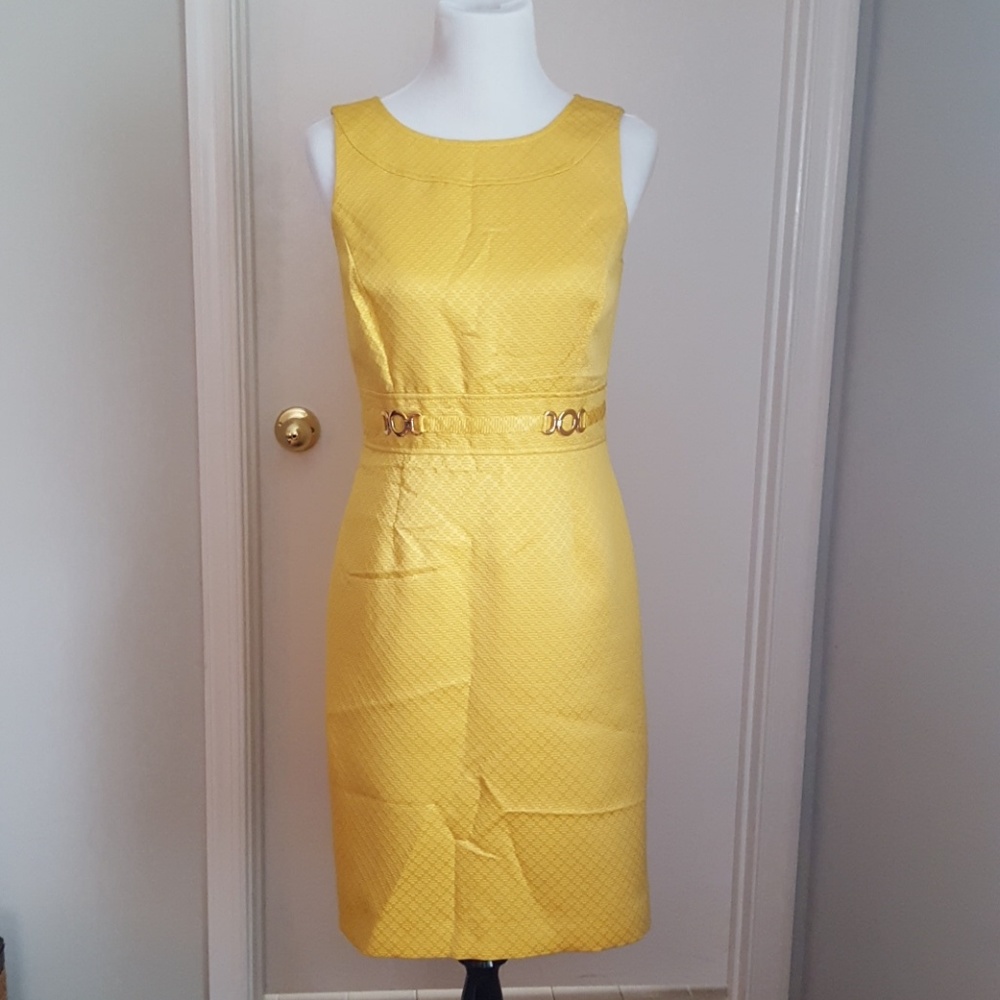 Canary yellow sheath dress